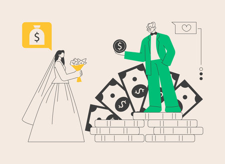 Marriage of convenience abstract concept vector illustration.のイラスト素材