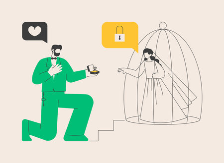 Forced marriage abstract concept vector illustration.のイラスト素材