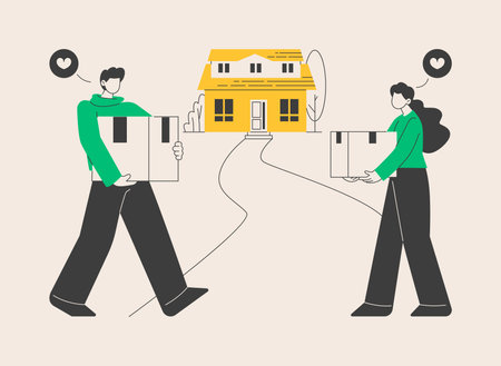 Cohabitation abstract concept vector illustration.のイラスト素材