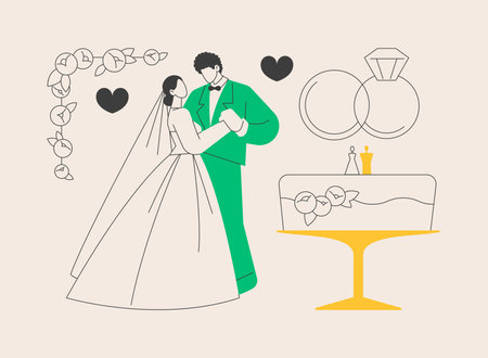 Mixed marriage abstract concept vector illustration.のイラスト素材