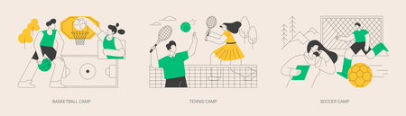 Summer sport camp abstract concept vector illustrations.のイラスト素材