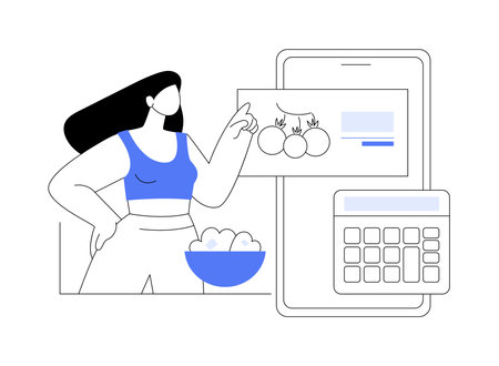 Counting calories isolated cartoon vector illustrations.のイラスト素材