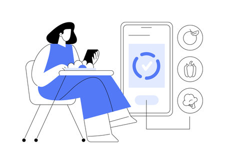 Diet app isolated cartoon vector illustrations.のイラスト素材