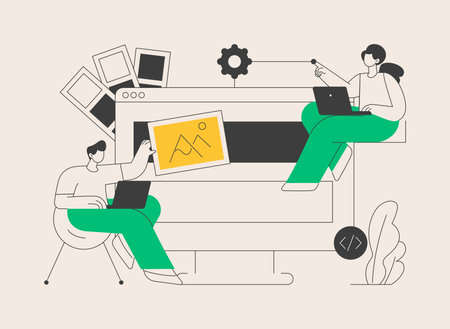 Low code development abstract concept vector illustration.のイラスト素材