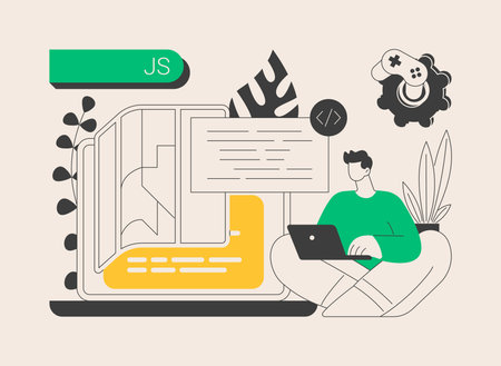 JavaScript abstract concept vector illustration.のイラスト素材