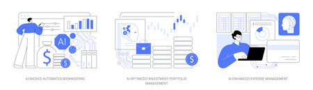 Artificial Intelligence for financial management abstract concept vector illustrations.のイラスト素材