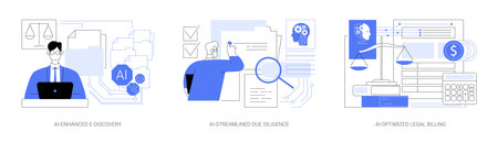 AI Technology for Legal Services abstract concept vector illustrations.のイラスト素材