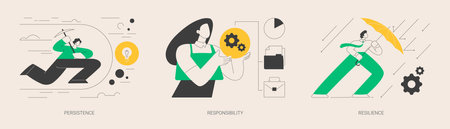 Mental strength abstract concept vector illustrations.のイラスト素材