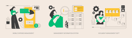 Data sharing and analysis abstract concept vector illustrations.のイラスト素材
