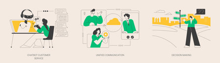 Enterprise communication abstract concept vector illustrations.のイラスト素材