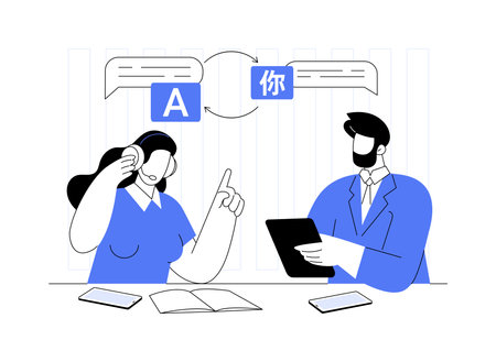 Translation service isolated cartoon vector illustrations.のイラスト素材