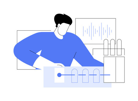 Quantum physics isolated cartoon vector illustrations.のイラスト素材