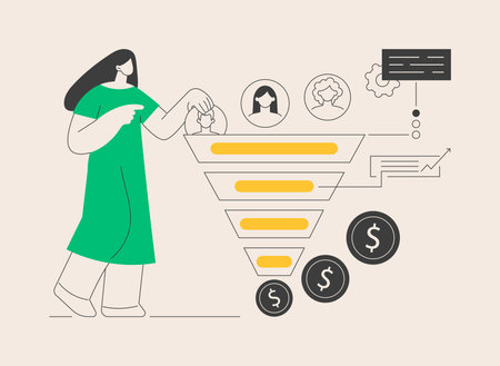 Sales funnel management abstract concept vector illustration.のイラスト素材