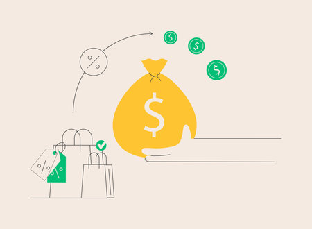 Cashback service abstract concept vector illustration.のイラスト素材