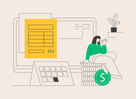 E-invoicing abstract concept vector illustration.のイラスト素材