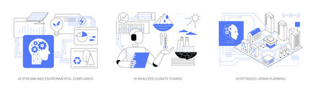 AI tools for Environmental Management abstract concept vector illustrations.のイラスト素材