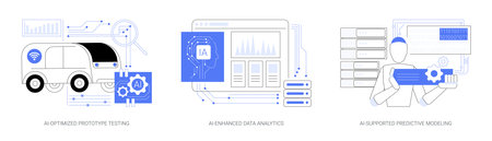 AI for Product and Models Development abstract concept vector illustrations.のイラスト素材