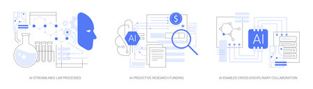 AI in scientific project abstract concept vector illustrations.のイラスト素材