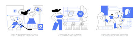 AI in Sports Management abstract concept vector illustrations.のイラスト素材