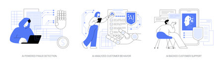 AI in Insurance Business abstract concept vector illustrations.のイラスト素材