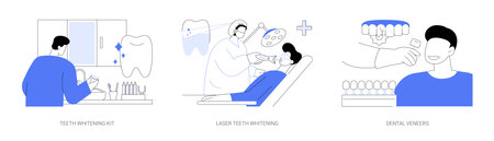 Teeth whitening abstract concept vector illustrations.のイラスト素材