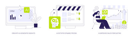 AI Technology in Sales abstract concept vector illustrations.のイラスト素材