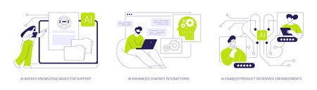 Natural language technology in Customer Service abstract concept vector illustrations.のイラスト素材