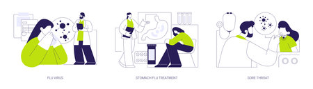 Common patient complaints abstract concept vector illustrations.のイラスト素材