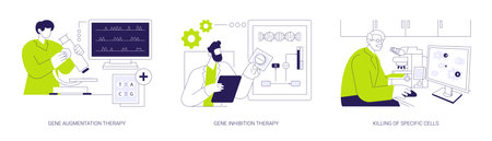 Gene therapy abstract concept vector illustrations.のイラスト素材