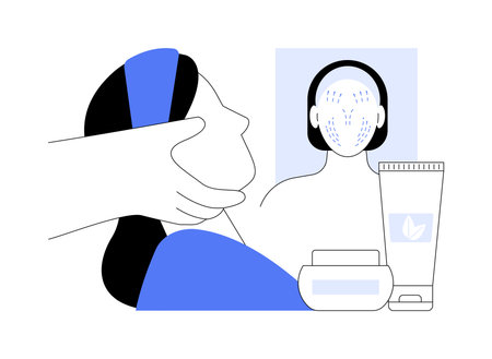 Face massage isolated cartoon vector illustrations.のイラスト素材