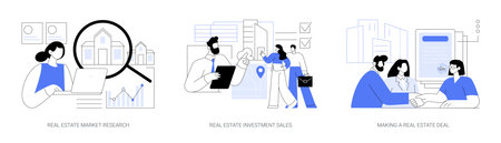 Real estate job isolated cartoon vector illustrations seのイラスト素材