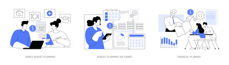 Budget planning isolated cartoon vector illustrations seのイラスト素材