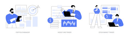 Stock market trade isolated cartoon vector illustrations seのイラスト素材