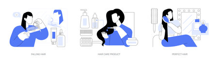 Hair care isolated cartoon vector illustrations seのイラスト素材