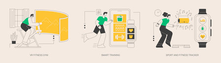New fitness technology abstract concept vector illustrations.のイラスト素材