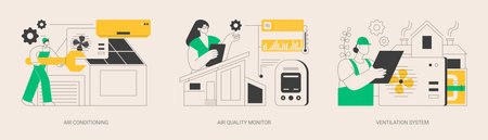 Smart home components abstract concept vector illustrations.のイラスト素材
