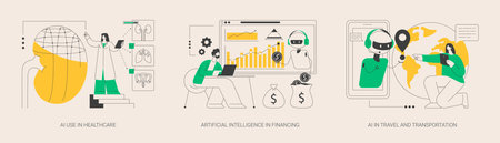 Machine learning in industry abstract concept vector illustrations.のイラスト素材
