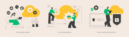 Data storage abstract concept vector illustrations.のイラスト素材