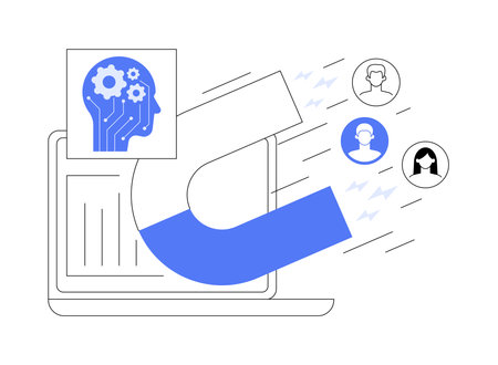 AI-Enhanced Automated Customer Engagement abstract concept vector illustration.のイラスト素材