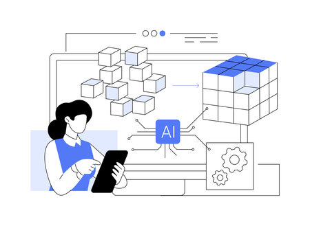 AI-Driven Data Transformation abstract concept vector illustration.のイラスト素材