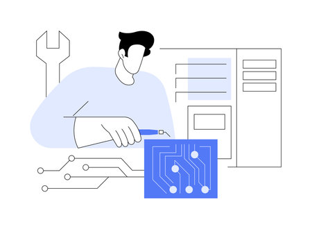 Hardware repair isolated cartoon vector illustrations.のイラスト素材