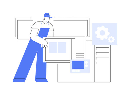 IT peripherals repair isolated cartoon vector illustrations.のイラスト素材