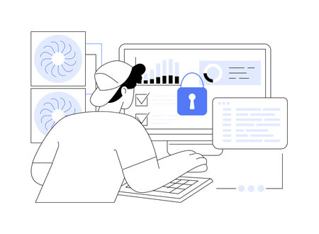 Ethical hacker isolated cartoon vector illustrations.のイラスト素材