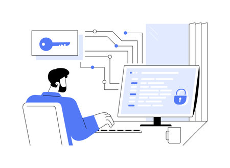 Cryptographer isolated cartoon vector illustrations.のイラスト素材