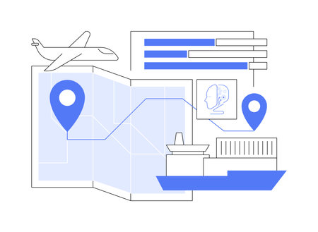AI-Enhanced Transportation Management abstract concept vector illustration.のイラスト素材