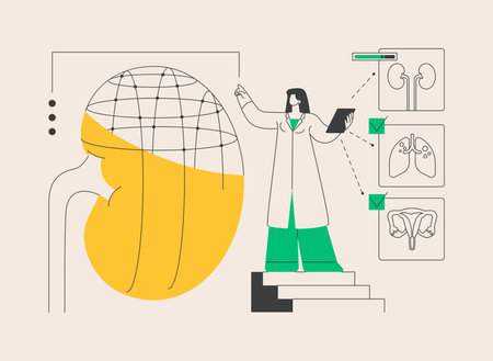 AI use in healthcare abstract concept vector illustration.のイラスト素材