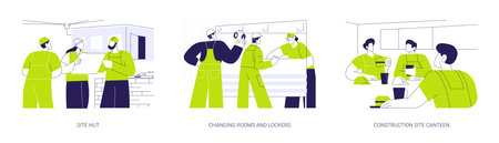 Construction site facilities abstract concept vector illustrations.のイラスト素材