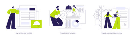 Construction tender abstract concept vector illustrations.のイラスト素材