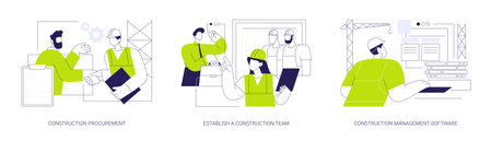 Hiring general contractor abstract concept vector illustrations.のイラスト素材