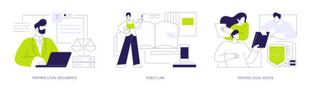 Law firm service abstract concept vector illustrations.のイラスト素材